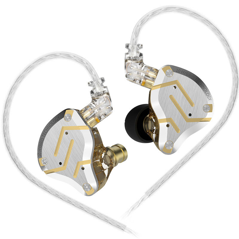 Auriculares intraurales SZSMART KZ-ZS10 PRO de sonido HIFi dorados curvados (sensibilidad de 111 dB)