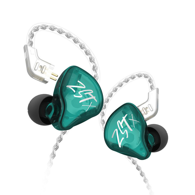 SZSMART KZ-ZST X HIFI In-Ear Headphones (Green, 107dB Sensitivity)