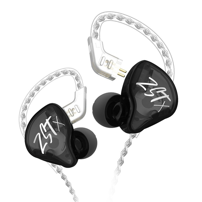 SZSMART KZ-ZST X HIFI In-Ear Headphones (Black, 107 dB Sensitivity)