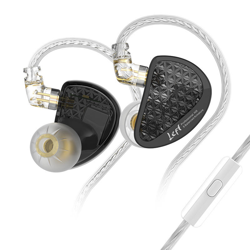 SZSMART KZ AS16 PRO HIFI In-Ear Headphones with Microphone - Black (Sensitivity: 114±3dB)