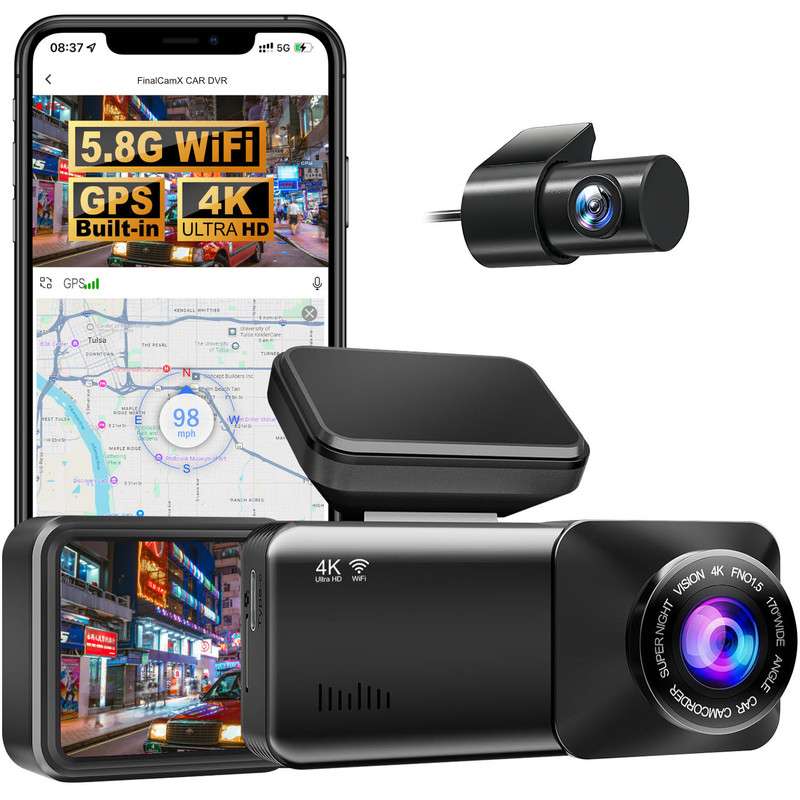 SZSMART A215 4K UHD Dashcam with 5G Wi-Fi and Night Vision