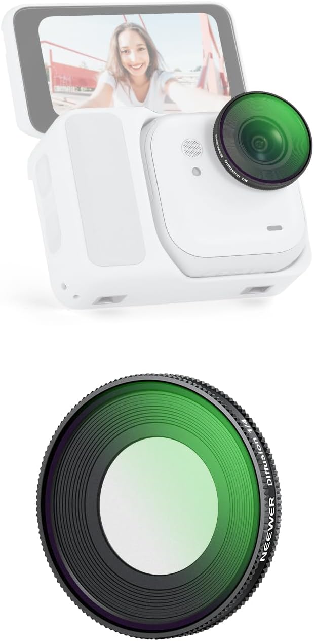 Filtro difusor Neewer 1/4" Negro - Compatible con Insta360 GO Ultra
