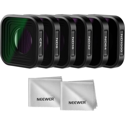 Neewer ND Filter Kit for GoPro Hero 13/12/11/10/9 (6-Pack) - Black, ND8/ND16/ND32/ND64/ND1000 Neutral Density Filters + Cleaning Cloths