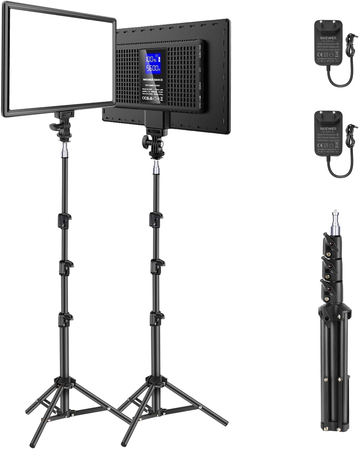 Neewer 13" LED Light Panel Kit, 2-Piece Lighting Setup with Tripod