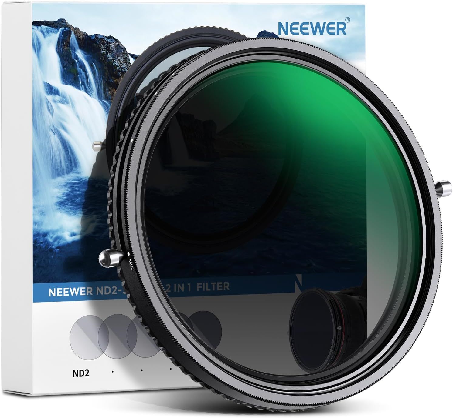 Filtro ND variable Neewer de 72 mm (ND2-ND32) con filtro polarizador y recubrimiento antiarañazos