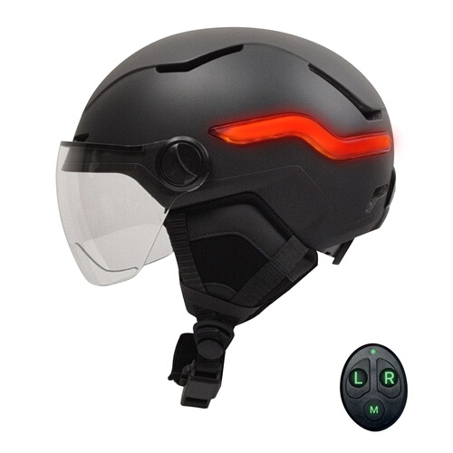 TNB Urban Moov Vizion LED Bike Helmet with Automatic Brake Lights - Size L - Black