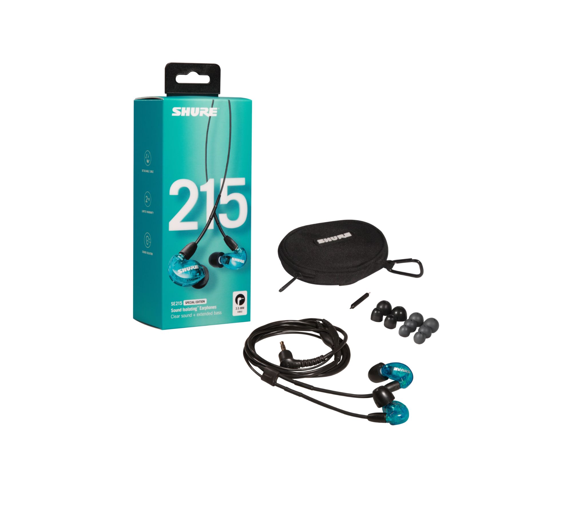 Shure SE215SPE-EFS In-Ear Earphones with 3.5mm Jack, Blue