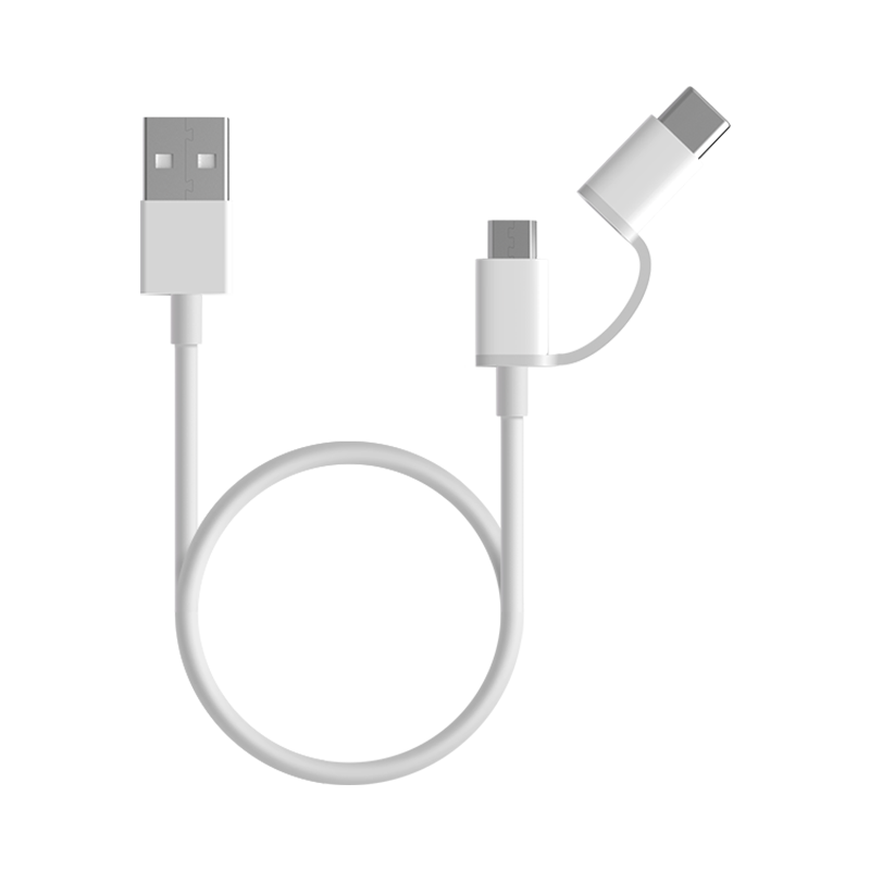 Cable USB 2 en 1 de Xiaomi (Micro USB a Tipo C), 30 cm
