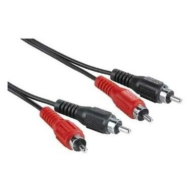 Hama 2.5m Audio Cable - 2 x RCA Male Plugs (Black)