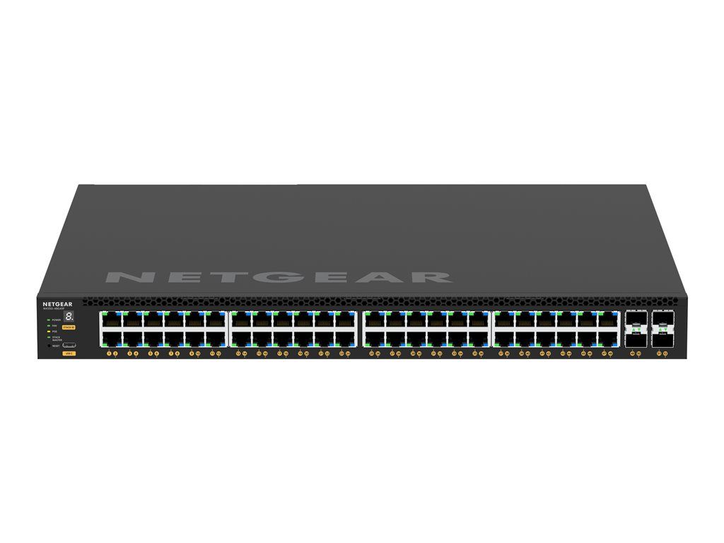 Netgear M4350-48G4XF - Managed Switch - 48x 10/100/1000 PoE+ (Power over Ethernet) + 4x 10 Gigabit SFP+ - Front-to-Back Airflow - Rack-Mountable - 1440W PoE+