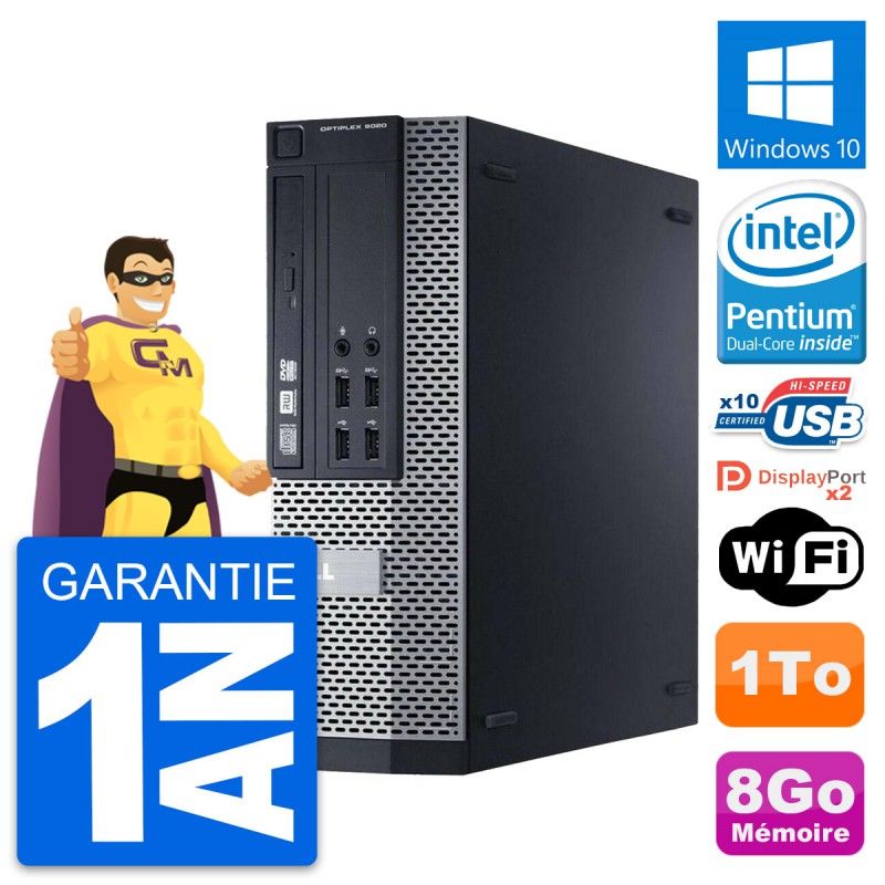 Dell Optiplex 9020 SFF PC - Intel Pentium G3220, 8GB RAM, 1TB HDD, Windows 10, WiFi
