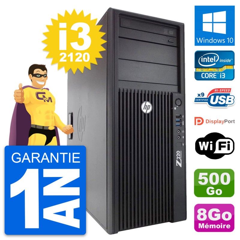HP WorkStation Z220 Core i3-3220 8GB RAM 500GB HDD Windows 10 WiFi