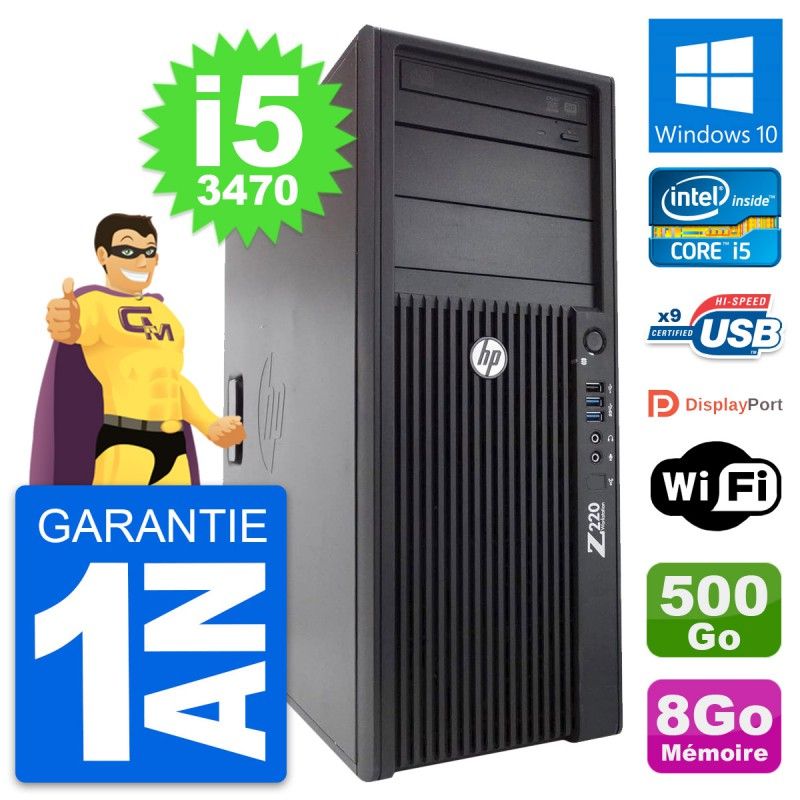 HP WorkStation Z220 Core i5-3470 8GB RAM 500GB HDD Windows 10 WiFi