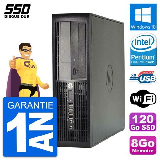 HP Pro 4300 SFF Desktop PC - Intel Pentium G2020, 8GB RAM, 120GB SSD, Windows 10, WiFi