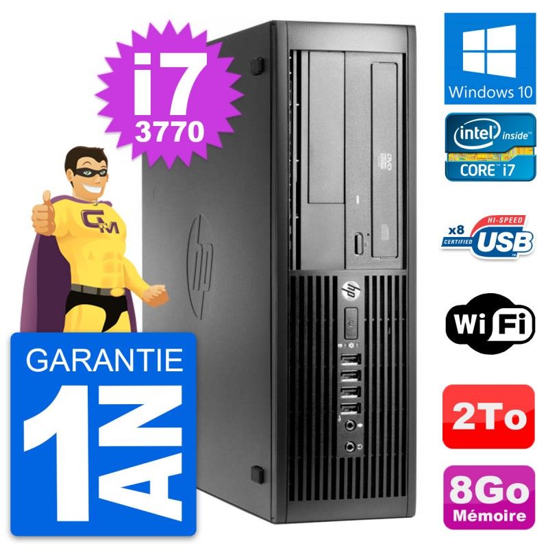 HP Pro 4300 SFF Computer - Intel Core i7, 8GB RAM, 2TB HDD, Windows 10, WiFi