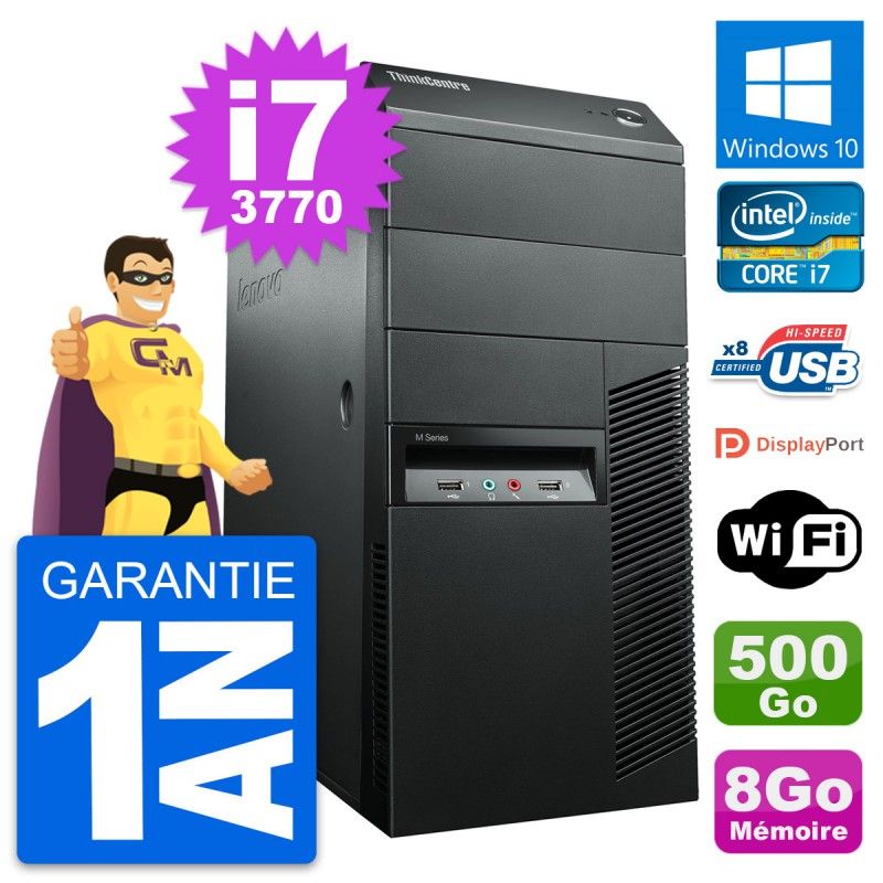 Lenovo ThinkCentre M92p i7-3770 8GB RAM 500GB HDD Windows 10 WiFi Desktop Computer