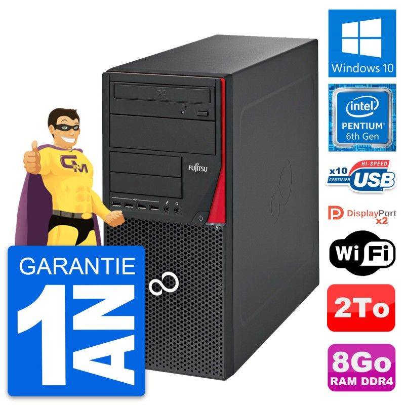 Fujitsu Esprimo P756 MT Desktop PC - Intel G4400, 8GB RAM, 2TB HDD, Windows 10, WiFi