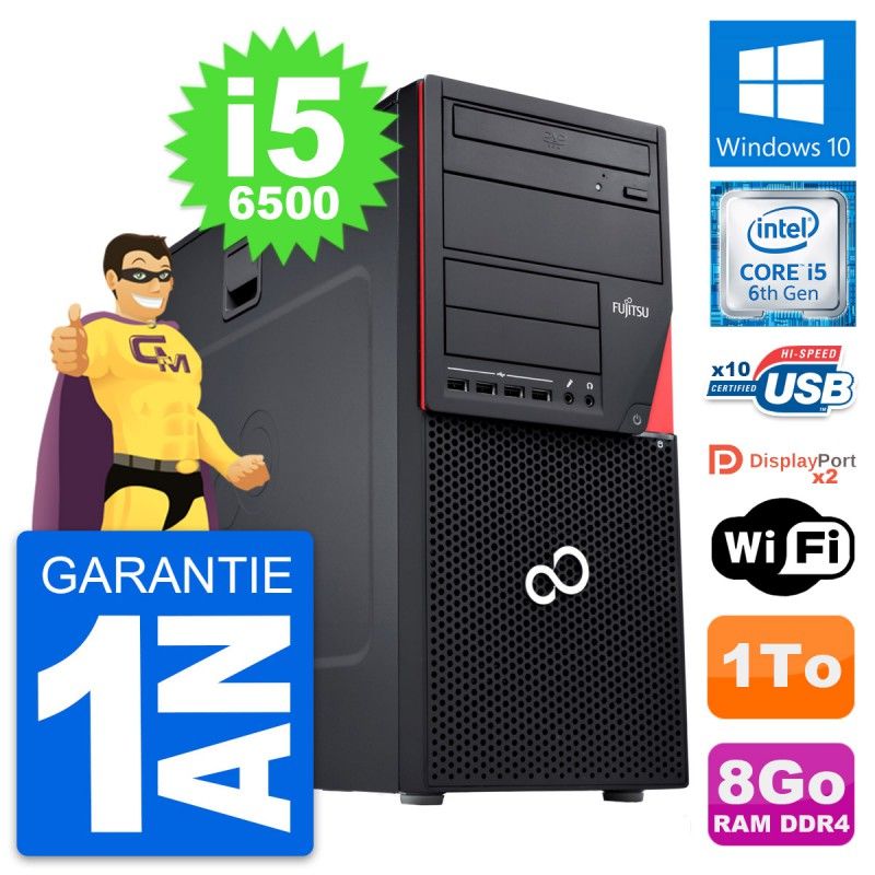 Fujitsu Esprimo P756 MT Desktop Computer - Intel i5-6500, 8GB RAM, 1TB HDD, Windows 10, WiFi
