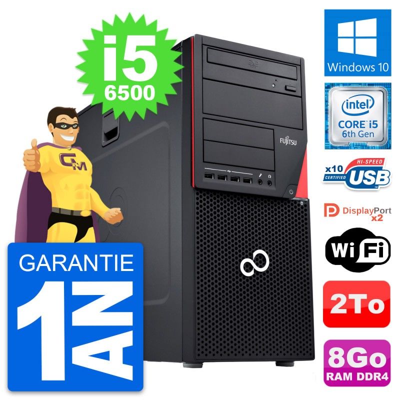 Fujitsu Esprimo P756 MT Desktop PC - Intel i5-6500, 8GB RAM, 2TB HDD, Windows 10, WiFi