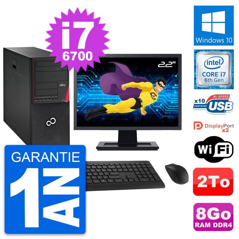 Fujitsu P756 22-inch All-in-One PC - Intel i7, 8GB RAM, 2TB Storage