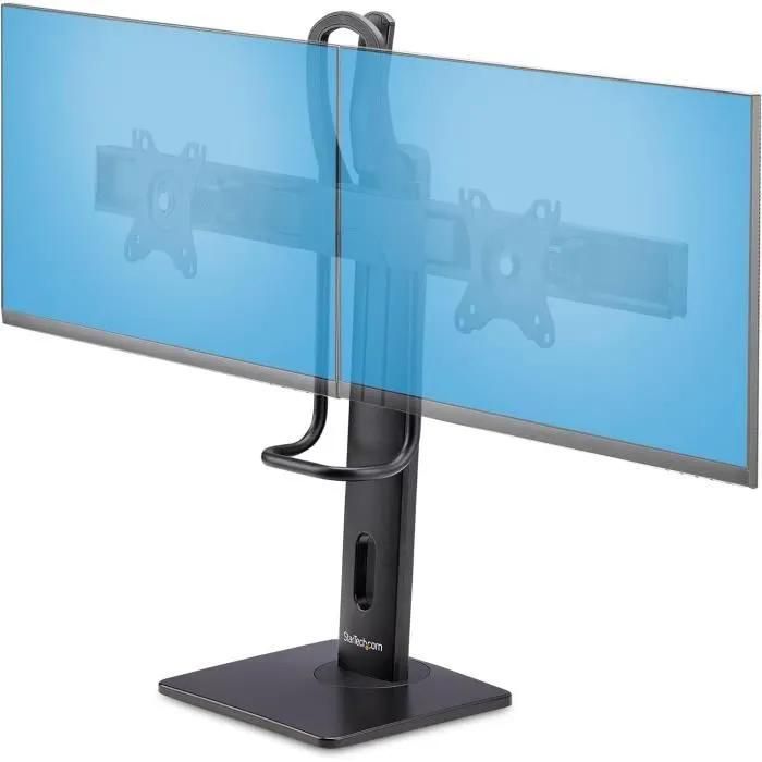 StarTech Dual Monitor Desk Stand, 27-Inch Screen Support, VESA 75x75/100x100, Adjustable Height without Tools