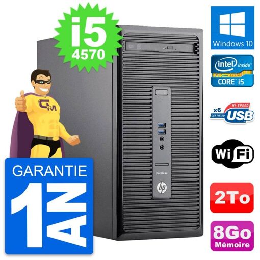 HP ProDesk 400 G2 MT Desktop PC - Intel i5-4570, 8GB RAM, 2TB Storage, Windows 10