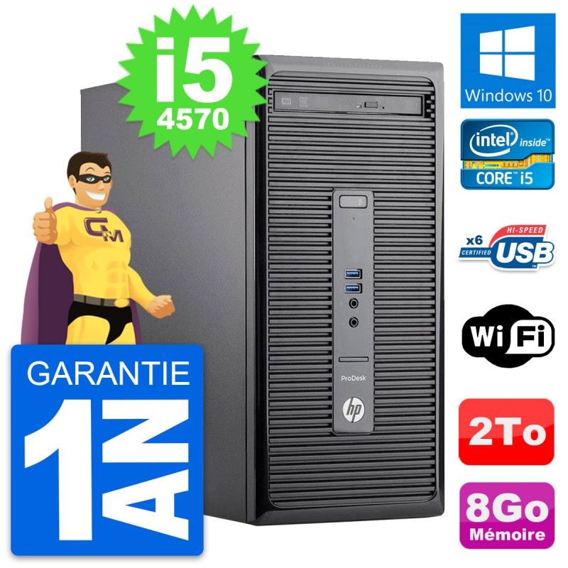 HP ProDesk 400 G2 MT Desktop PC - Intel i5-4570, 8GB RAM, 2TB Storage, Windows 10
