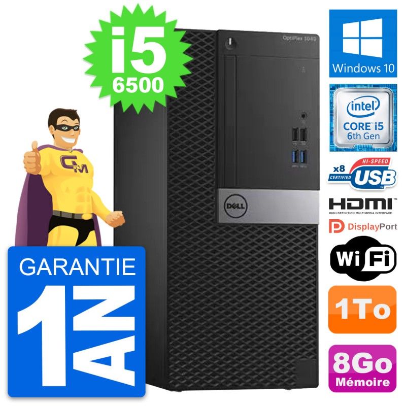 Dell OptiPlex 3040 Desktop PC - Intel i5-6500, 8GB RAM, 1TB HDD, HDMI, WiFi