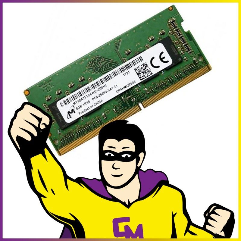 Micron 8GB DDR4 SODIMM RAM (MTA8ATF1G64HZ-2G6H1, 2666MHz)