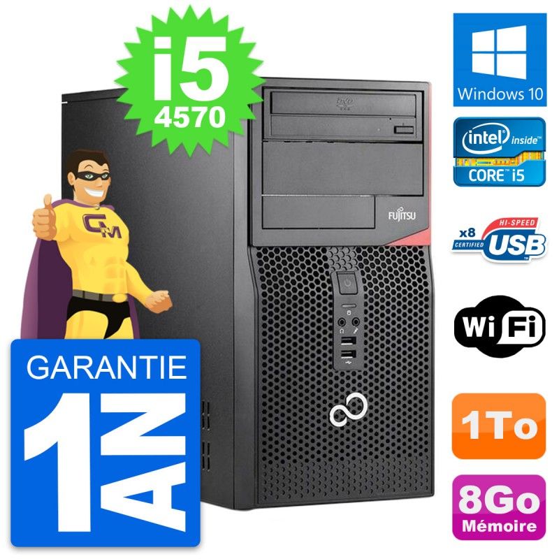 Fujitsu Esprimo P520 MT Desktop Computer - Intel i5-4570, 8GB RAM, 1TB HDD, Windows 10, WiFi