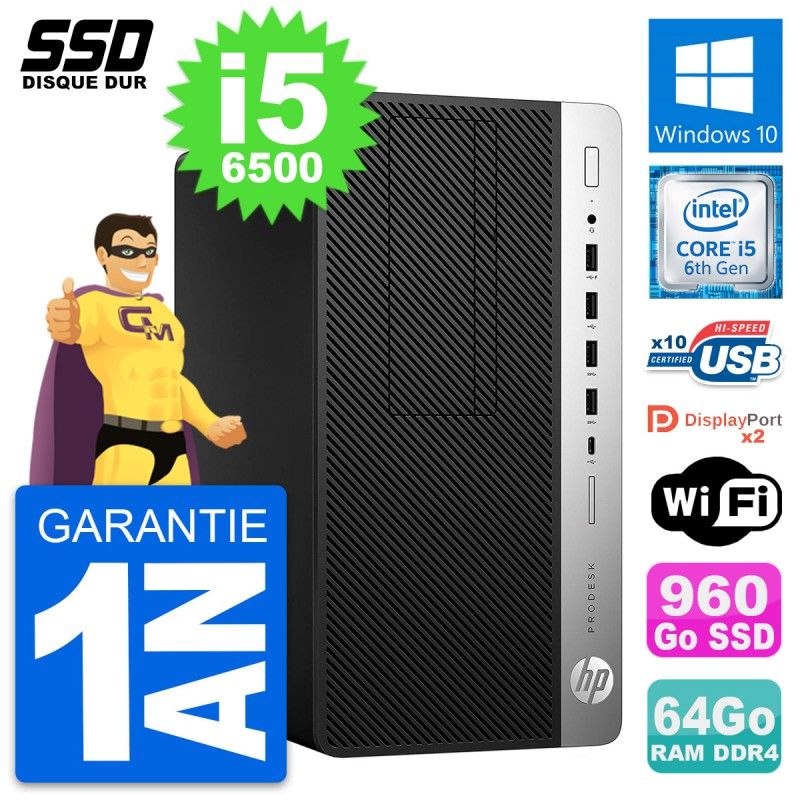HP ProDesk 600 G3 Desktop PC - Intel Core i5, 64GB RAM, 960GB SSD, Windows 10
