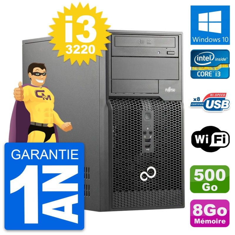 Fujitsu Esprimo P510 Desktop PC - Intel i3-3220, 8GB RAM, 500GB HDD, Windows 10, WiFi