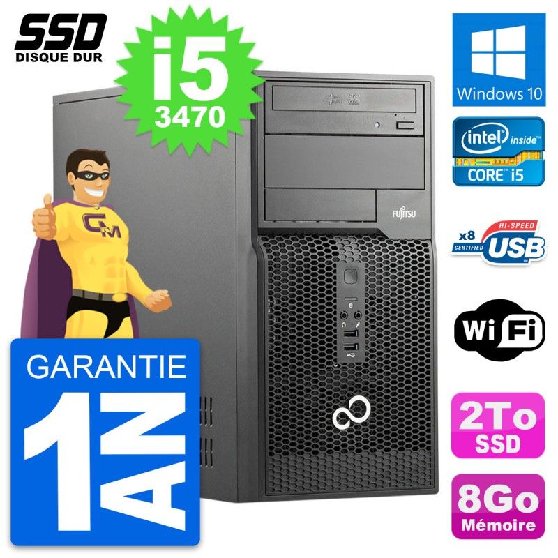 Fujitsu Esprimo P510 Desktop PC - Intel Core i5, 8GB RAM, 2TB SSD, Windows 10, WiFi