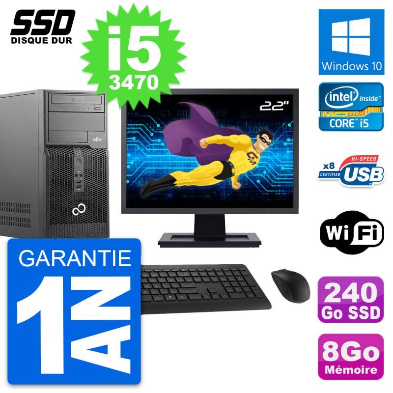 Fujitsu P510 MT 22-inch Core i5 Laptop - 8GB RAM, 240GB SSD, Windows 10, WiFi