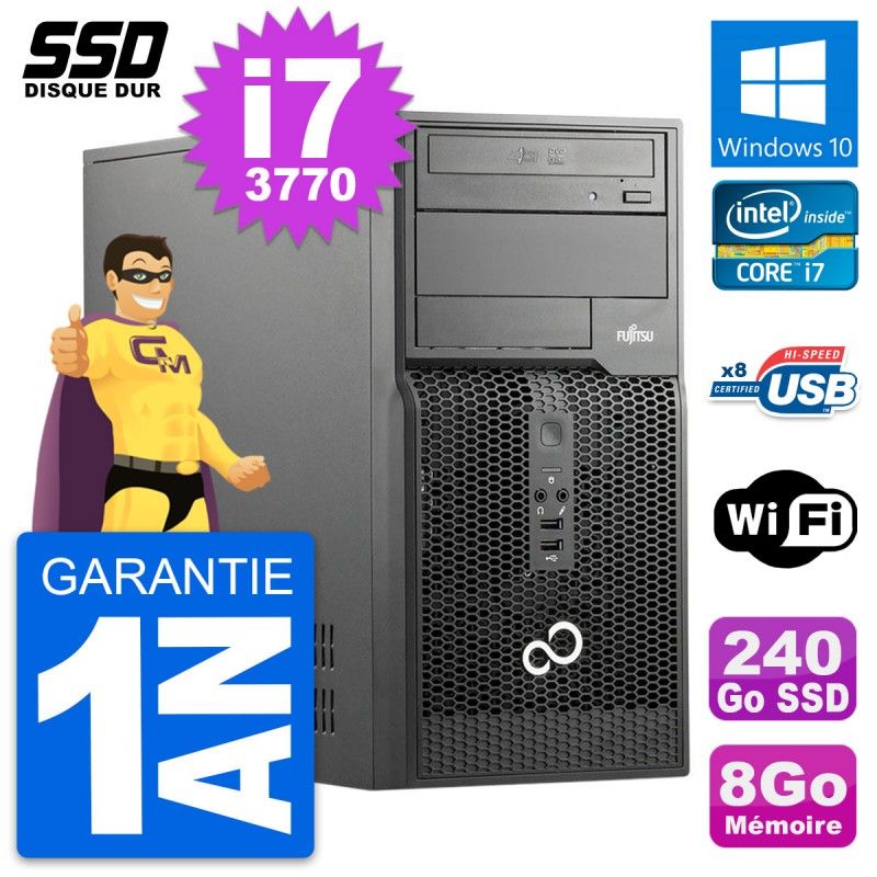 Fujitsu Esprimo P510 MT - Intel i7-3770, 8GB RAM, 240GB SSD, Windows 10, Wifi