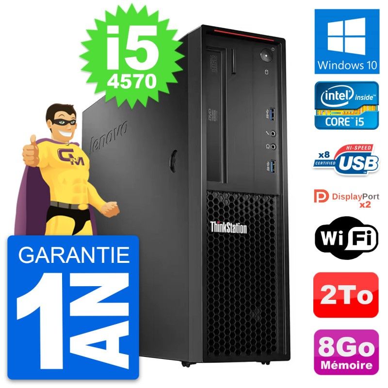 Lenovo ThinkStation P300 SFF - Intel i5-4570, 8GB RAM, 2TB HDD, Windows 10, WiFi