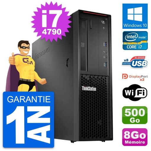 Estación de trabajo Lenovo ThinkStation P300 SFF i7-4790 8GB RAM 500GB HDD Windows 10 WiFi