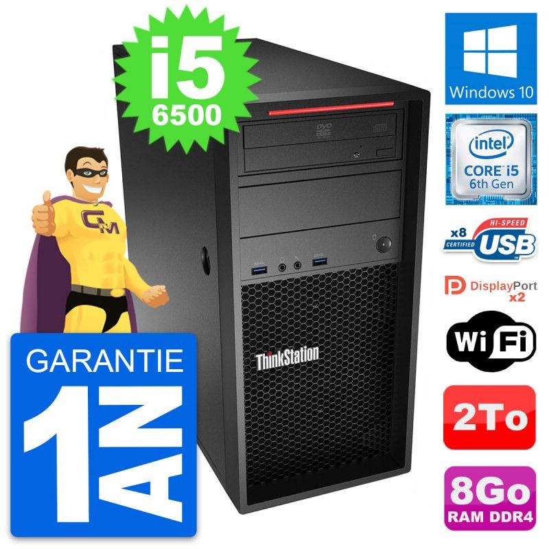 Lenovo ThinkStation P320 MT Desktop PC - Intel Core i5-6500, 8GB RAM, 2TB HDD, Windows 10, WiFi
