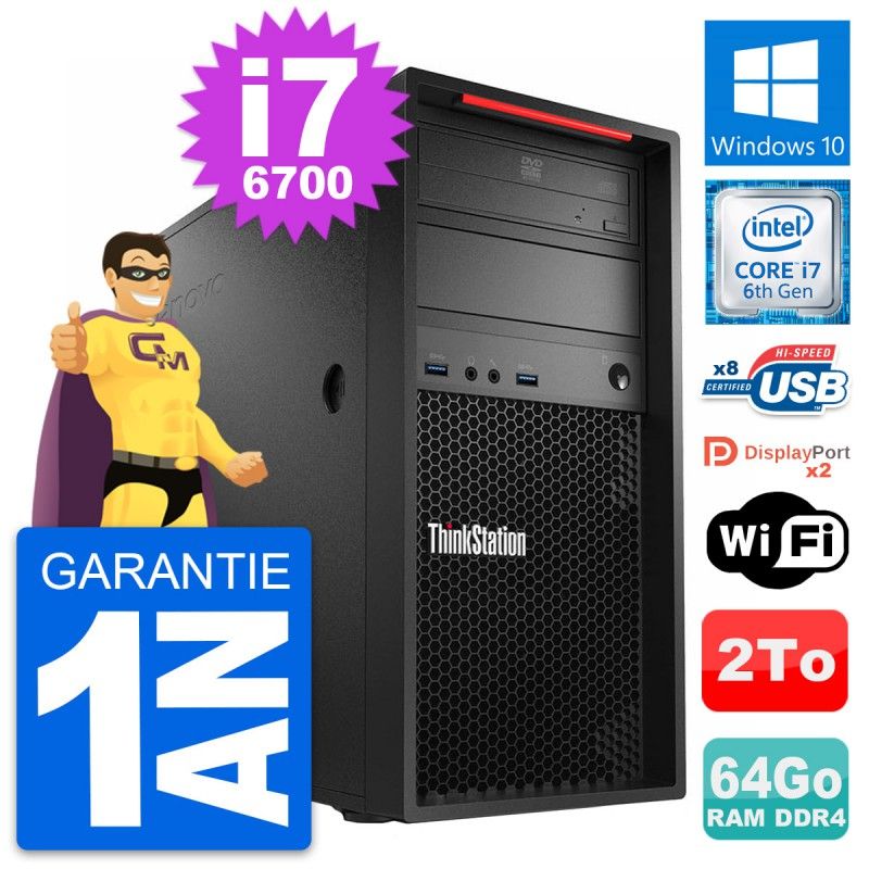 Lenovo ThinkStation P320 MT - i7-6700, 64GB RAM, 2TB HDD, Windows 10, Wifi