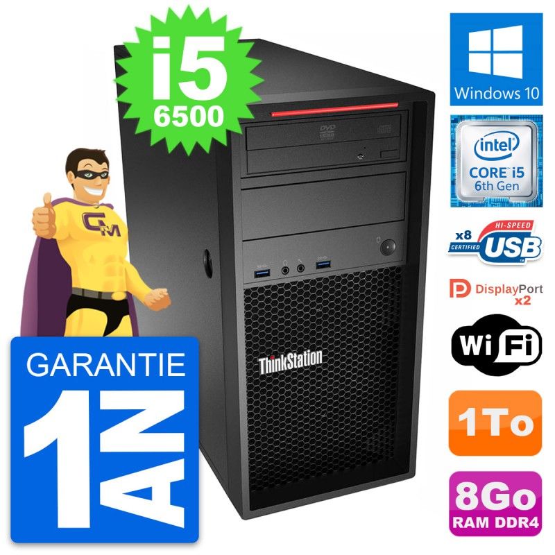 Lenovo ThinkStation P310 MT - Intel Core i5-6500, 8GB RAM, 1TB HDD, Windows 10, WiFi
