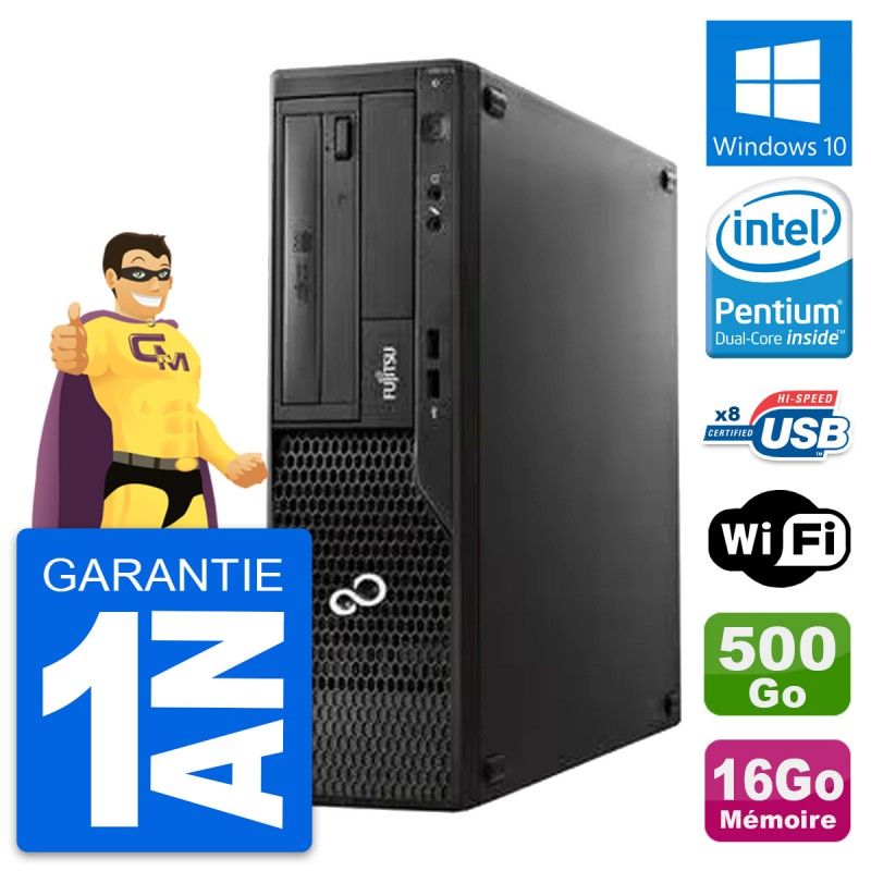 Fujitsu Esprimo E510 DT Desktop PC - Intel Pentium G2020, 16GB RAM, 500GB HDD, Windows 10, WiFi