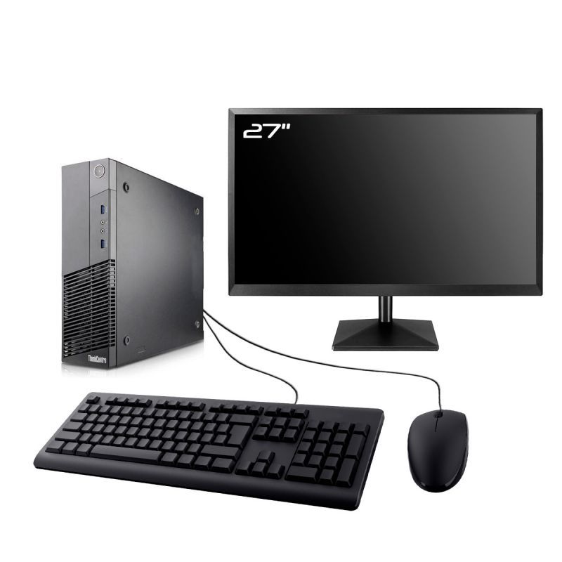 Lenovo M93p SFF Desktop Computer, 27" Screen, Intel i5-4570, 8GB RAM, 2TB SSD, Windows 11
