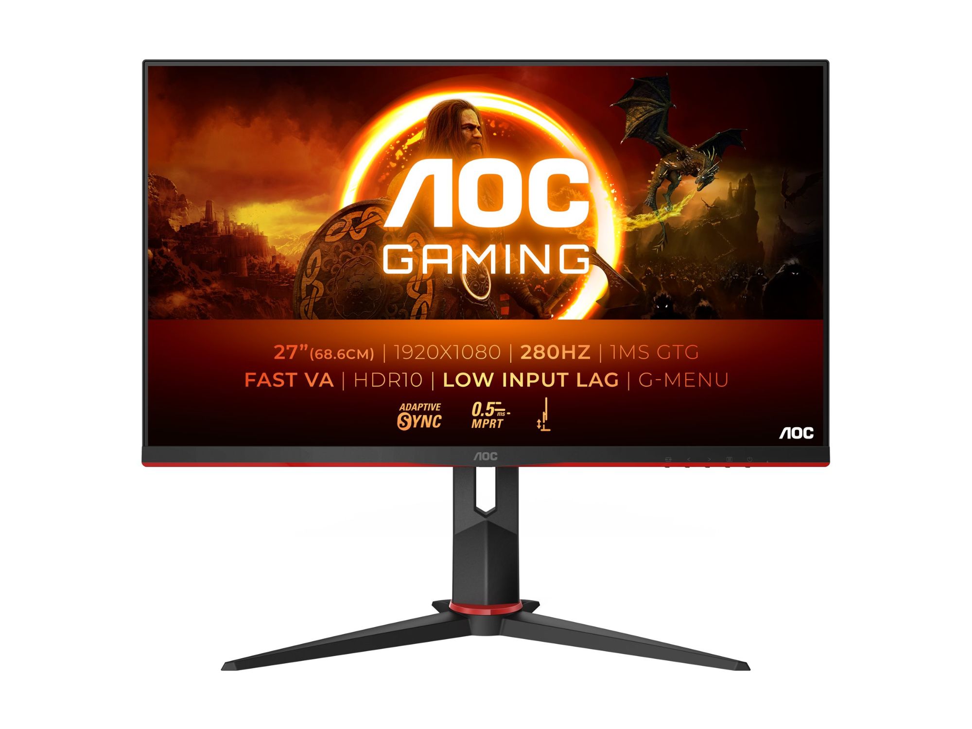 AOC Gaming 27G2ZN3 - 27" LED Gaming Monitor - Full HD 1080p @ 280Hz - VA - 300cd/m² - HDR10