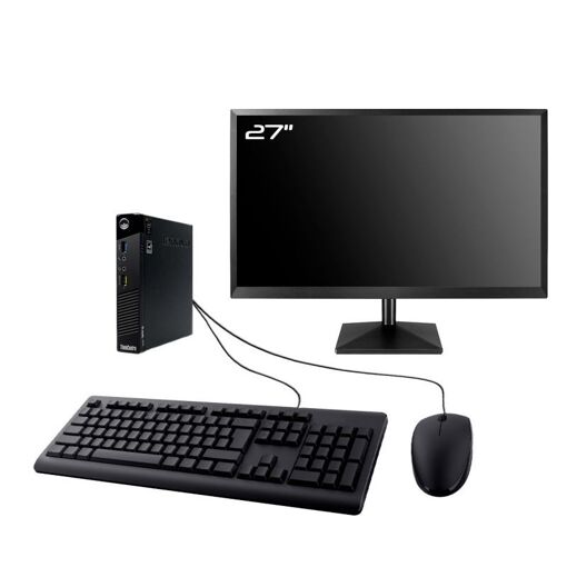 PC Lenovo M73 compacto - Pantalla de 27", Procesador Intel i3-4130T, 16 GB de RAM, 240 GB SSD, WiFi