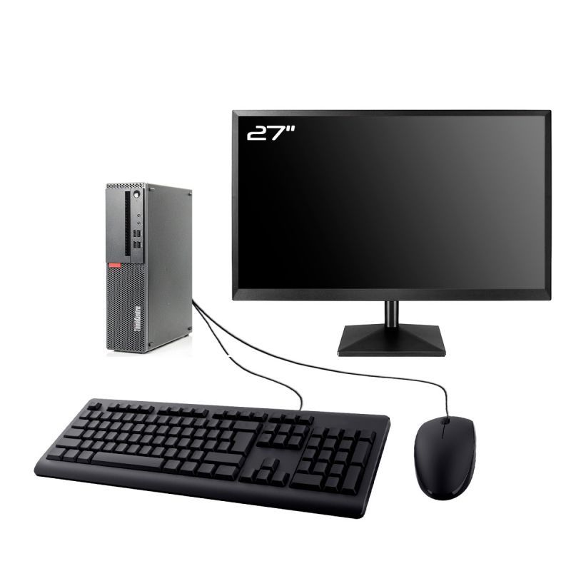 Lenovo M910s SFF Desktop Computer | 27" Screen | Intel i3-6100 | 8GB RAM | 240GB SSD | Win 11