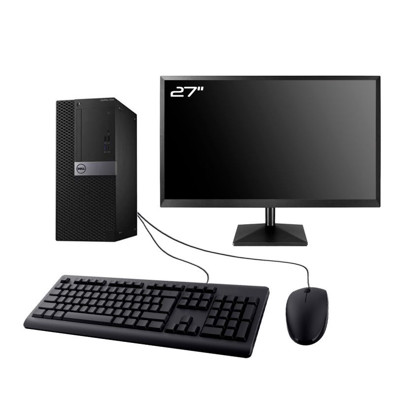 Dell Optiplex 7050 MT Desktop Computer - 27" Screen, Intel i7-6700, 64GB RAM, 240GB SSD, Windows 11