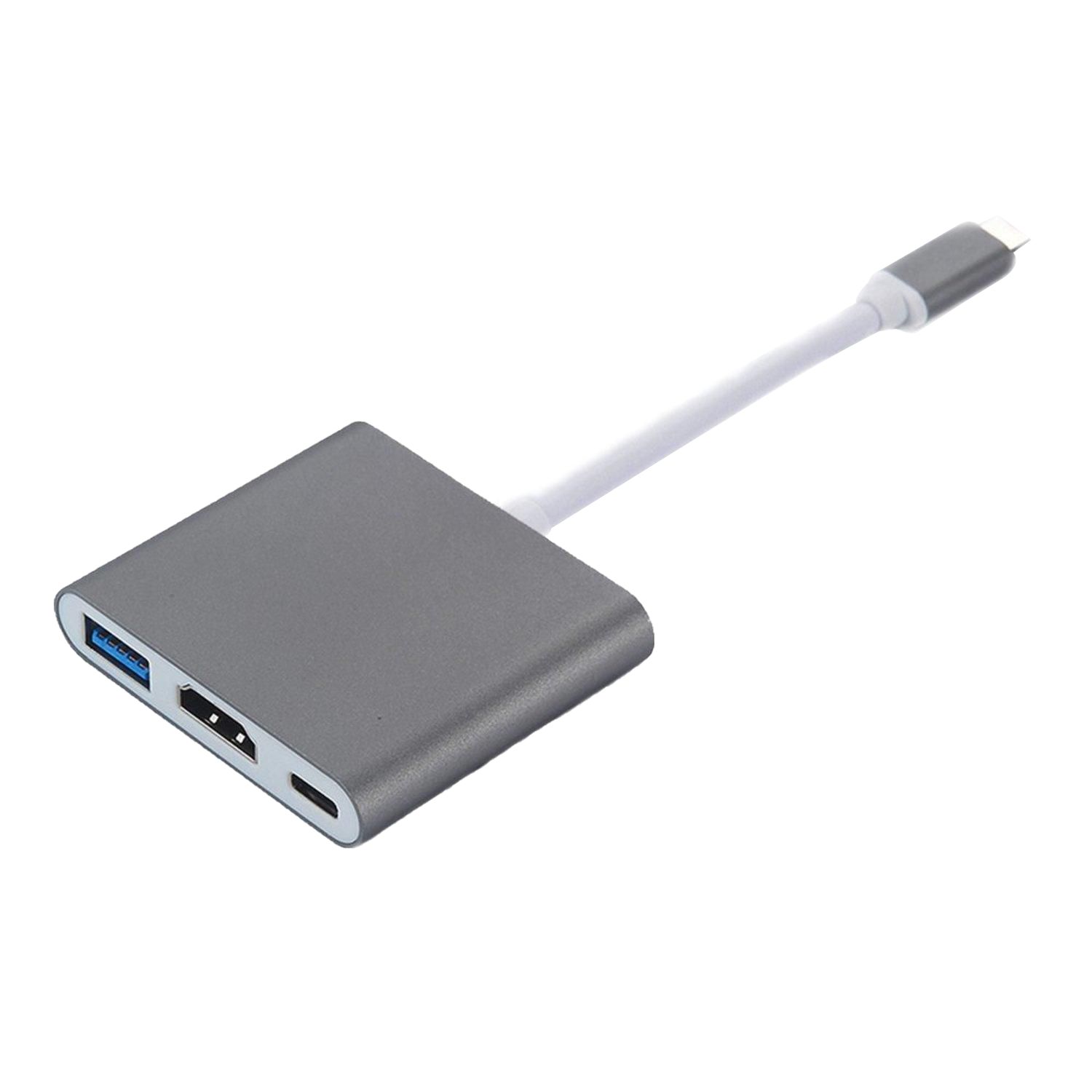 Adaptador Multipuerto USB-C a USB (PD), USB-C y HDMI 4K