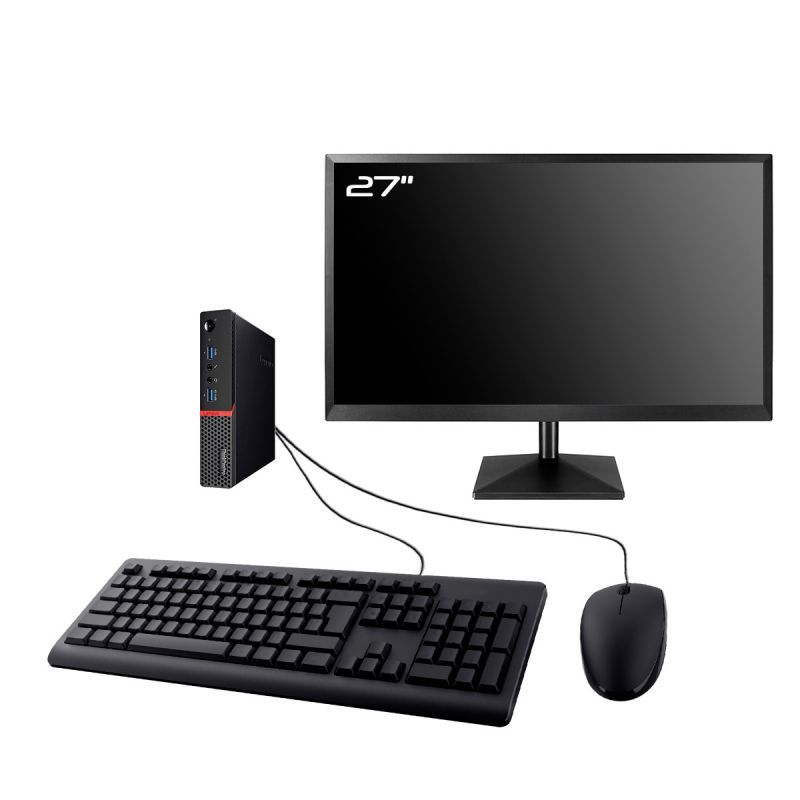 Lenovo M700 Tiny Desktop Computer, 27" Screen, Intel i5-6500T, 8GB RAM, 960GB SSD, Windows 11