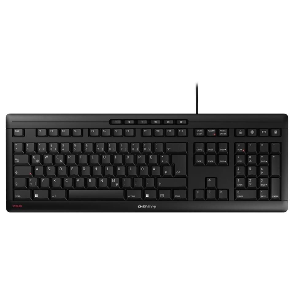Cherry Stream Keyboard - Full Size USB QWERTY Keyboard - Portuguese - Cherry SX Switch - Black/Gray