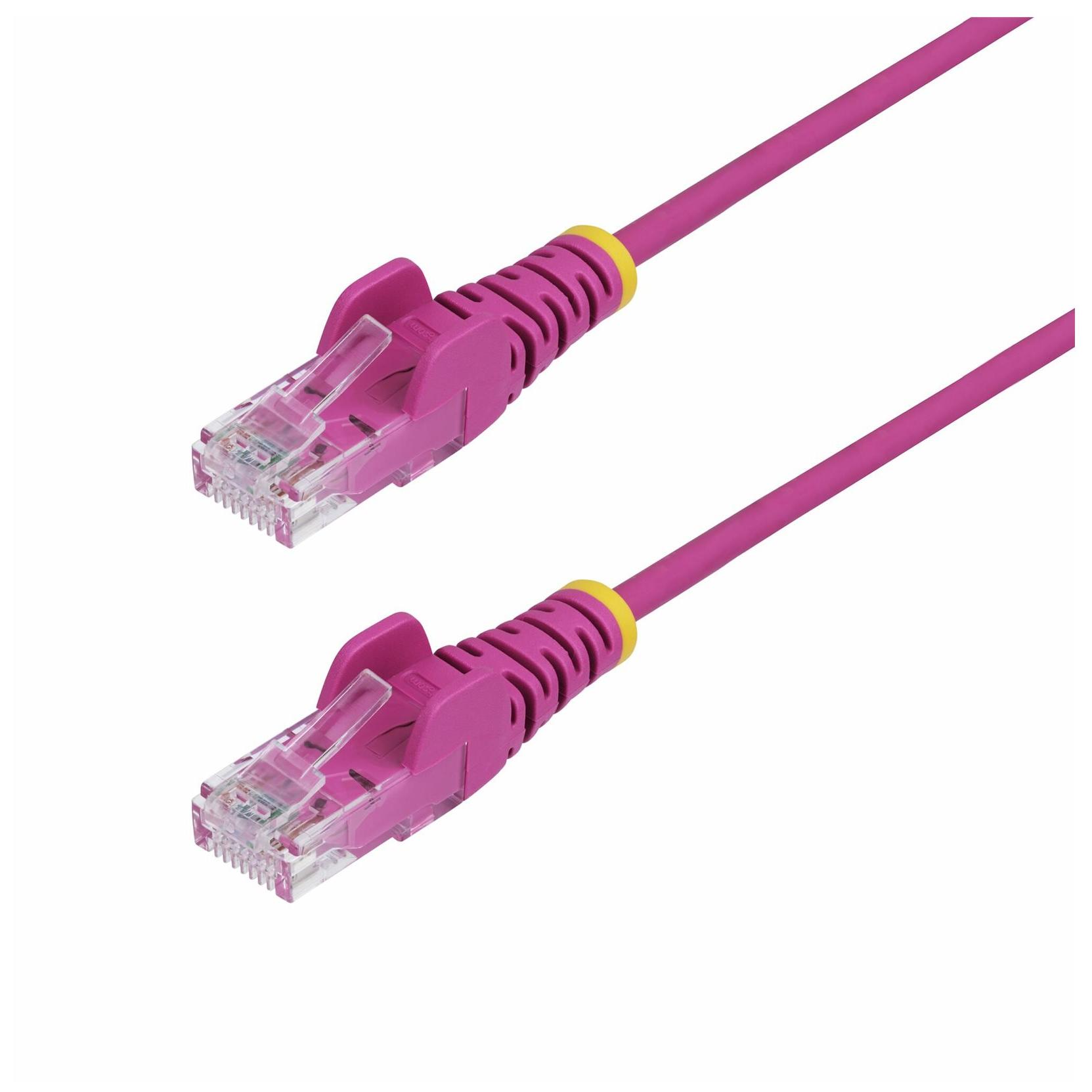 StarTech 15m Pink Slim CAT6 Ethernet Cable, Snagless